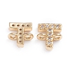 Brass Micro Pave Cubic Zirconia Letter Links ZIRC-I042-16G-T-2