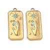 304 Stainless Steel Rhinestone Pendants STAS-L308-02B-G-1