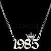 Crown Birth Year 201 Stainless Steel Pendant Necklaces for Women FS-WG4E8F2-46-1