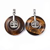 Natural Tiger Eye Pendants G-F640-E05-2