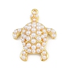 Turtle Brass ABS Imitation Pearl Pendants KK-I352-04F-G-1