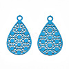 Spray Painted 430 Stainless Steel Filigree Pendants STAS-WH0047-78D-1