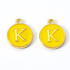 Golden Plated Alloy Enamel Charms ENAM-S118-09K-2