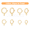 SUPERFINDINGS 20Pcs 4 Sizes Eco-friendly Brass Spring Ring Clasps KK-FH0005-51-3