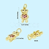 16Pcs 8 Colors Brass Micro Pave Cubic Zirconia Pendants KK-SZ0005-99-6