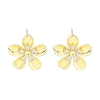 Brass Pave Clear Cubic Zirconia Stud Earring Findings KK-F875-05G-1