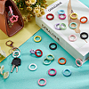 PandaHall Elite 24Pcs 12 Colors Zinc Alloy Spring Gate Rings FIND-PH0017-35-5