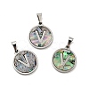 304 Stainless Steel with Paua Shell Pendants STAS-G268-02V-P-1