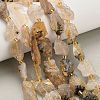 Raw Rough Natural Gold Rutilated Quartz Beads Strands G-A322-B08-01-1