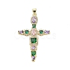 Golden Brass Micro Pave Cubic Zirconia Pendants KK-A209-07E-G-1