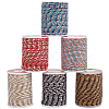 6 Rolls 6 Colors 4-Ply Polycotton Cord with Metallic Thread OCOR-SC0001-09-1
