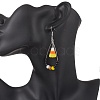 Corn Brass Glass Dangle Earrings EJEW-JE06660-4