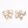 Brass Pendant Rhinestone Settings KK-F765-07G-2