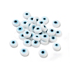 Handmade Evil Eye Lampwork Flat Round Bead LAMP-L058-8MM-14A-1
