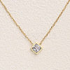 Rhombus 304 Stainless Steel Pave Clear Cubic Zirconia Link Bracelets & Stud Earrings & Pendant Necklaces FS-WG48BD9-01-2