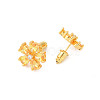 Rack Plating Brass Micro Pave Cubic Zirconia Stud Earrings EJEW-I304-07G-08-2