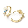 Real 18K Gold Plated Brass Heart Hoop Earrings EJEW-L268-024G-01-2