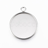 Tarnish Resistant 304 Stainless Steel Pendant Cabochon Settings STAS-E146-18P-20mm-1