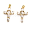 Brass Micro Pave Clear Cubic Zirconia Pendants ZIRC-J025-41G-1