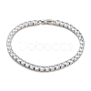 Brass Pave Clear Cubic Zirconia Flat Round Link Bracelets BJEW-YWC0002-04P-1