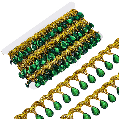 Polyester Lace Ribbon with Plastic Charms Tassel DIY-WH0656-11A-1