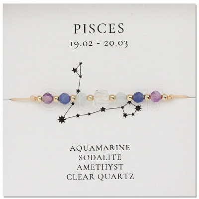 Natural Gemstone Constellation Beaded Bracelets X-NR2952-8-1