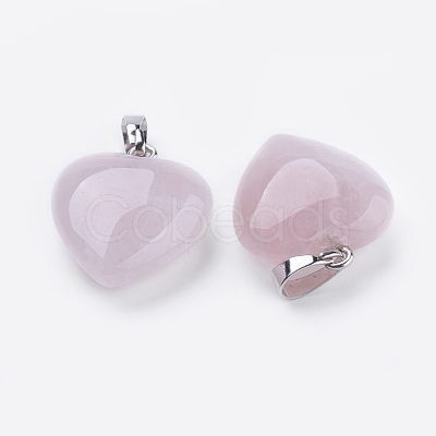 Natural Rose Quartz Pendants G-E434-04P-1