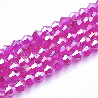 Electroplate Glass Beads Strands LS-EGLA-Q118-4mm-A01-1