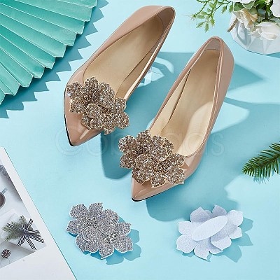 4Pcs 2 Colors Cloth Rhinestone Shoe Decorations FIND-FG0003-55-1