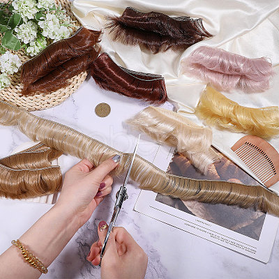 8Pcs 8 Styles High Temperature Fiber Short Bangs Hairstyle Doll Wig Hair DIY-GL0005-62-1