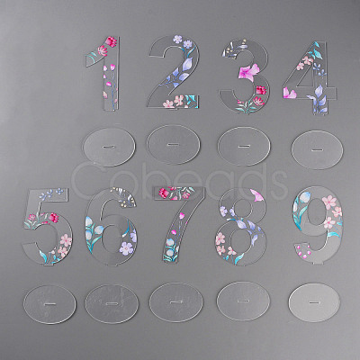 Flower Pattern Acrylic Digital Seat Board Seat Card DIY-WH0320-39C-1