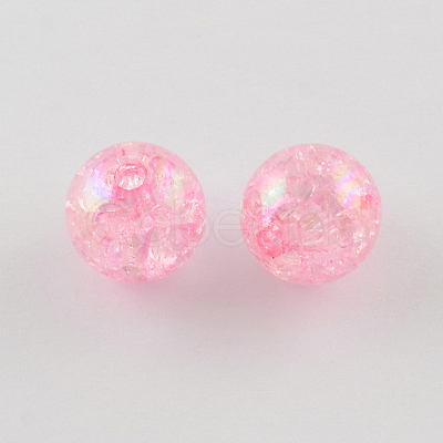 Transparent Crackle Acrylic Beads CACR-R011-8mm-01-1