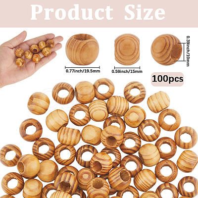 100Pcs Wood Beads WOOD-SP0001-60-1