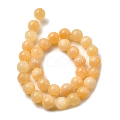 Natural Yellow Jade Bead Strands X-G-K121-01-14mm-1
