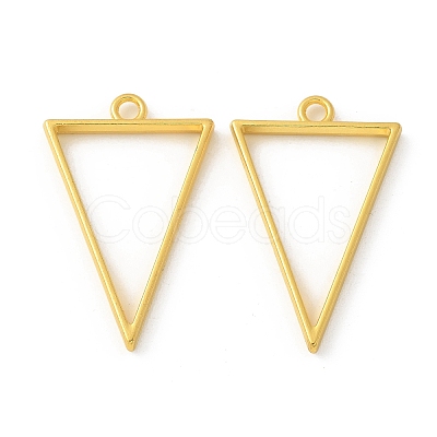 Rack Plating Alloy Triangle Open Back Bezel Pendants X-PALLOY-S047-09E-FF-1
