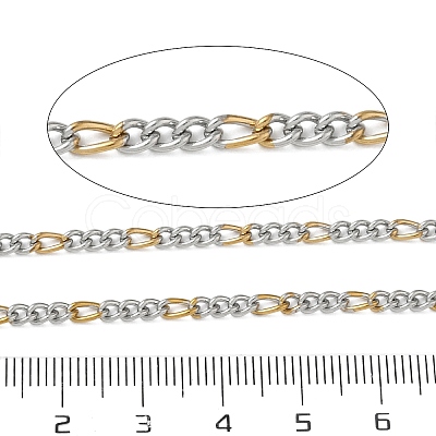 Two Tone 304 Stainless Steel Figaro Chains CHS-G050-04GP-1