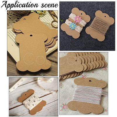 80Pcs 2 Styles Bone Shape Paper Thread Winding Boards SENE-SC0001-05-1