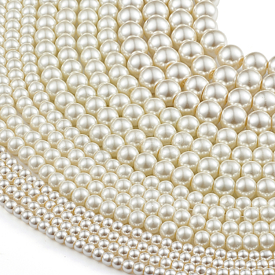 Glass Pearl Beads Strands Sets HY-TA0001-B-02-1