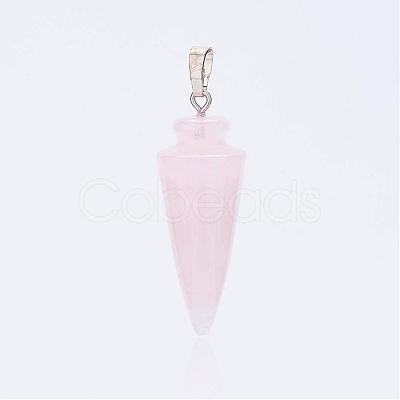 Natural Rose Quartz Pendants G-P236-06-1