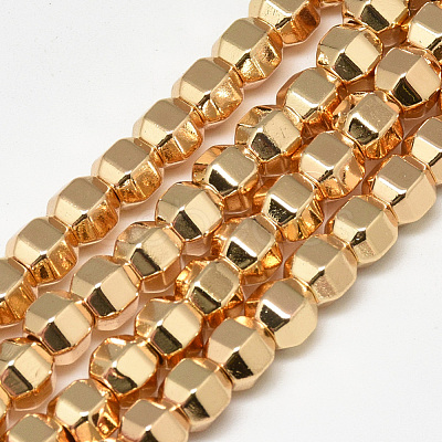 Electroplate Non-magnetic Synthetic Hematite Beads Strands G-Q465-34KC-1