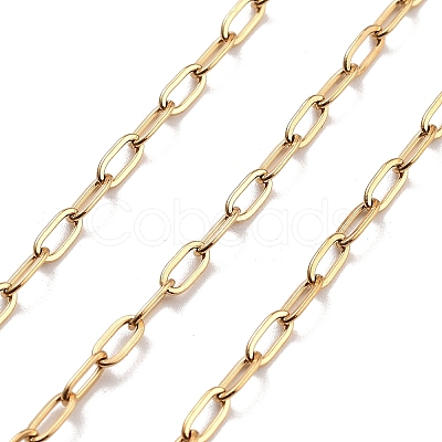 PVD Vacuum Plating 304 Stainless Steel Paperclip Chains CHS-H026-02G-01-1