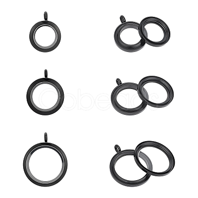 3Pcs 3 Style 304 Stainless Steel Locket Pendants FIND-UN0001-83EB-1
