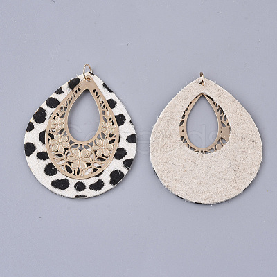 Eco-Friendly Cowhide Leather with Alloy Pendants FIND-N049-06-1