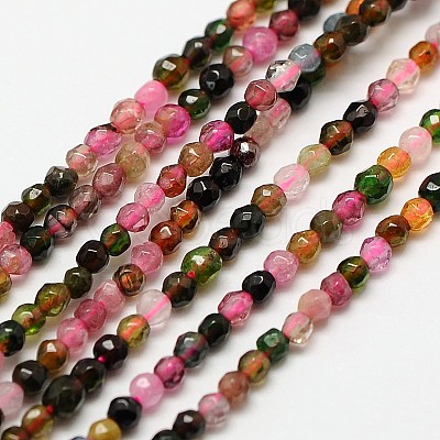 Grade A Natural Tourmaline Beads Strands G-A129-2mm-06-1