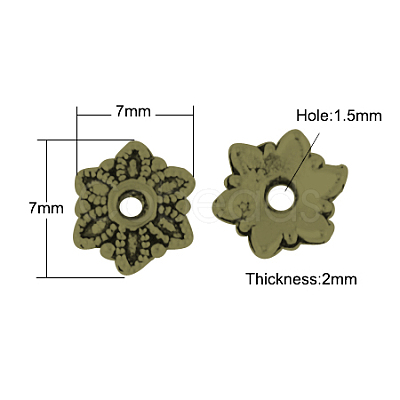 Tibetan Style Caps TIBEB-Q022-AB-FF-1