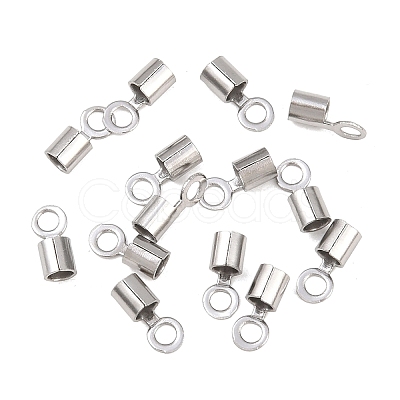 304 Stainless Steel Fold Over Crimp Cord Ends STAS-P434-05B-P-1