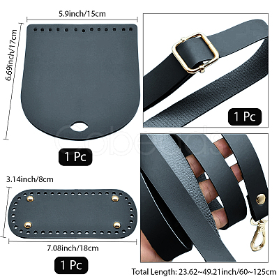 1 Bag Handmade PU Leather Crochet Shoulder Bag Accessories Kits DIY-CL0001-04A-1