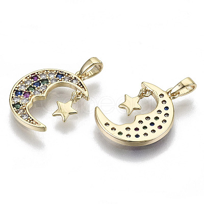 Brass Micro Pave Cubic Zirconia Charms KK-N232-129-NF-1