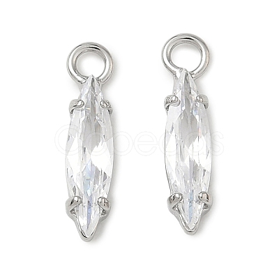 Brass Pave Clear Cubic Zirconia Charms CU-CBAD360-09P-01-1