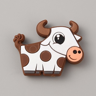 Cow Silicone Beads SIL-WH0010-17D-1